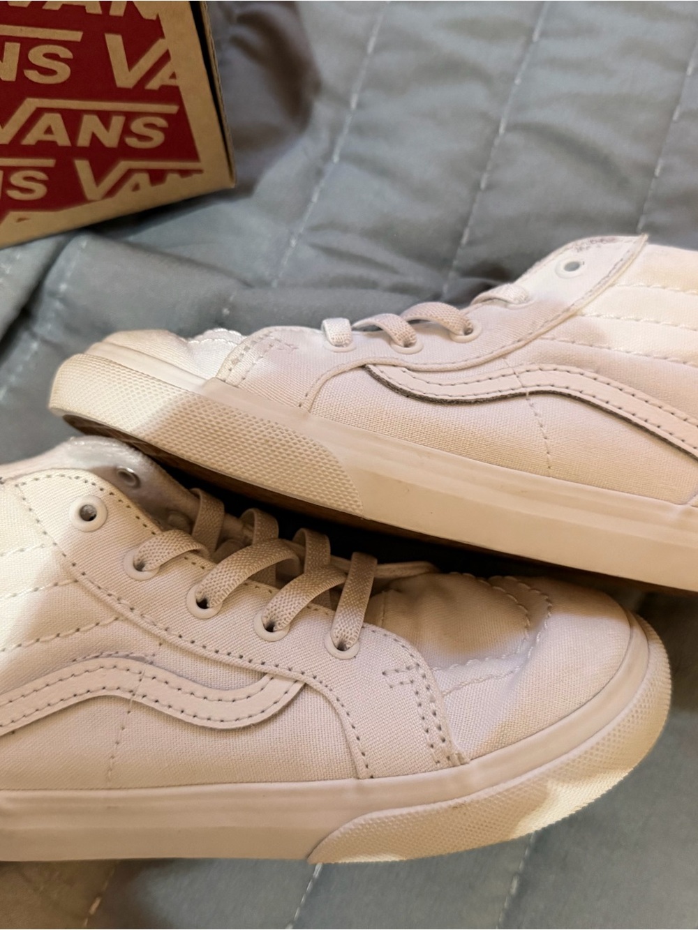 Vans Kids White High-Top Canvas Sneakers